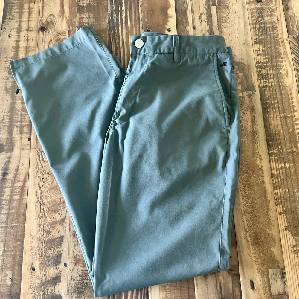 Bonobos madewell golf pants olive green size 32-30 with tour slit zipper